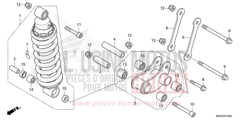 COUSSIN ARRIERE von NC750X DCT GRAND PRIX RED (R380) von 2021